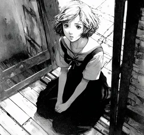 日常与治愈方向漫画条目封面，画面为傍晚街角的生活场景